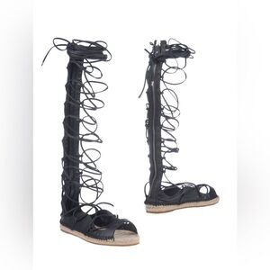 DSQUARED2 Black Gladiator Knee-High Sandals